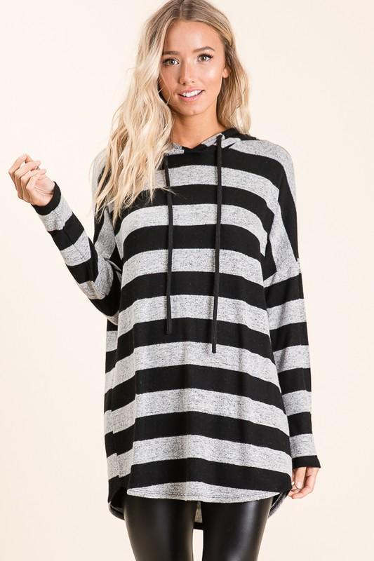 Oversized Striped Hoodie