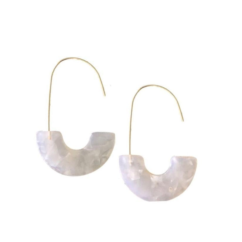 Marble White Hoops