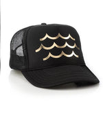 Waves Trucker Hat Black Gold