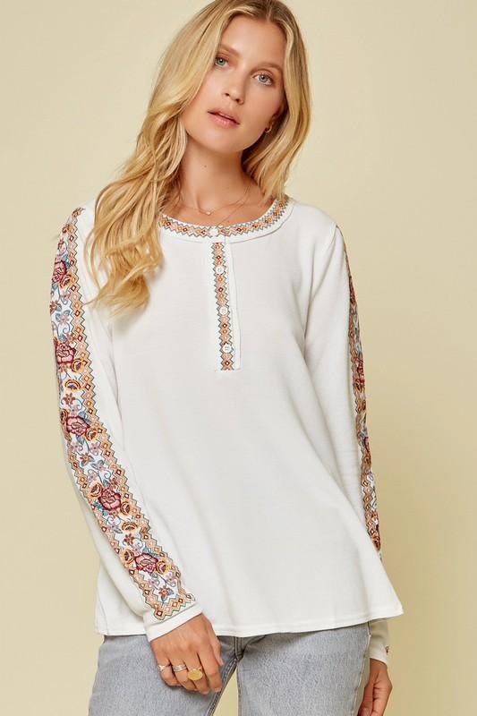 Fall Embroidery Top